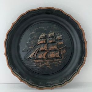 NAVAL SHIP 1974 COPPERCRAFT GUILD DART IND MCMLXXIV 10" PLATE , Rare